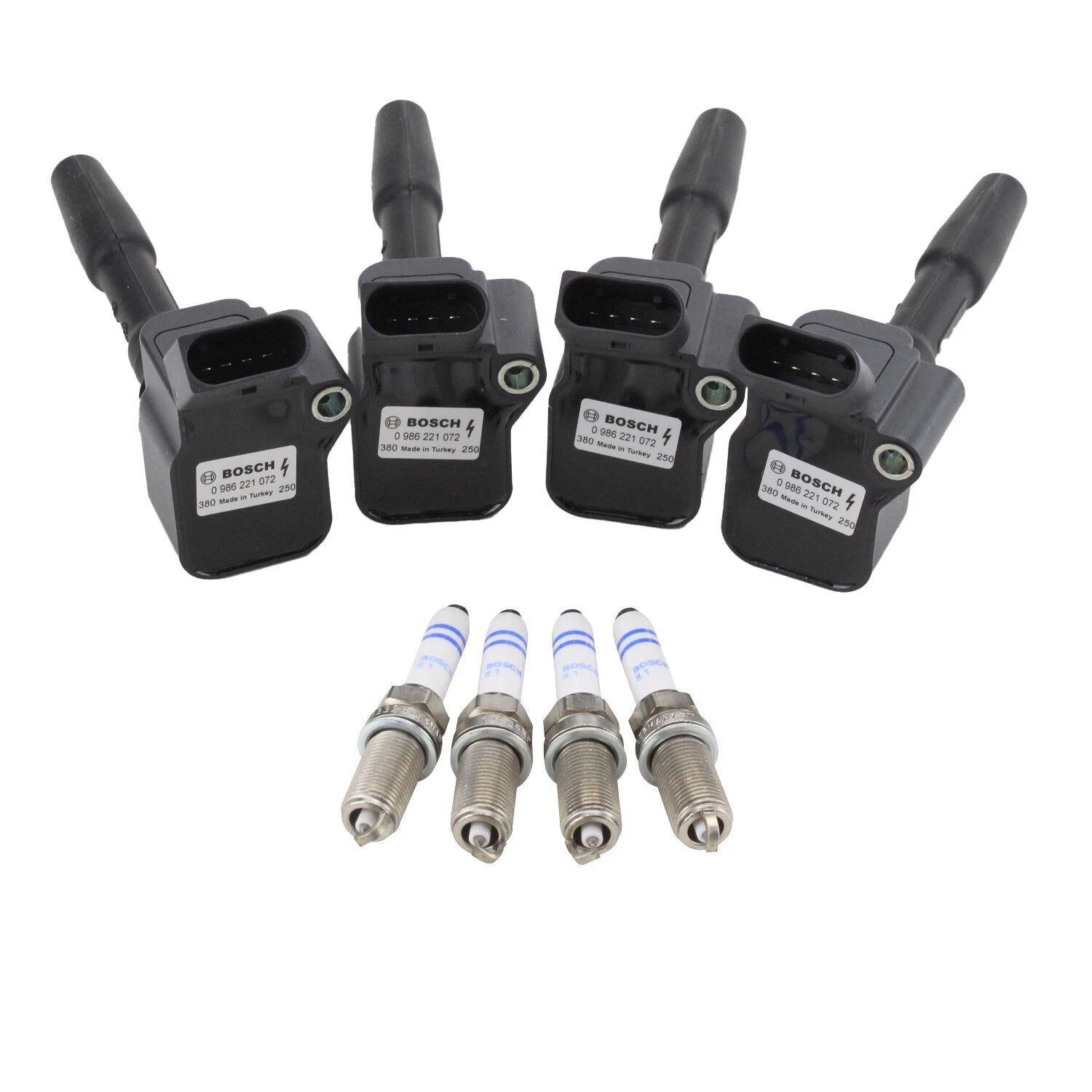 Set of 4 Ignition Coils & Spark Plugs for Audi VW 1.8 2.0 L4