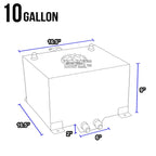 10 Gallon Lightweight Black Coat Aluminum Race Fuel Cell Tank for Universal