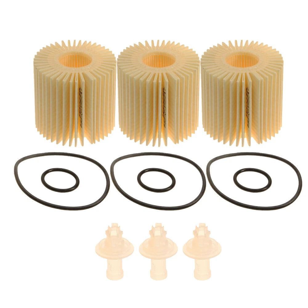 Set of 3 Oil Filter Element Drain Plug & Gaskets for Toyota Scion Lexus