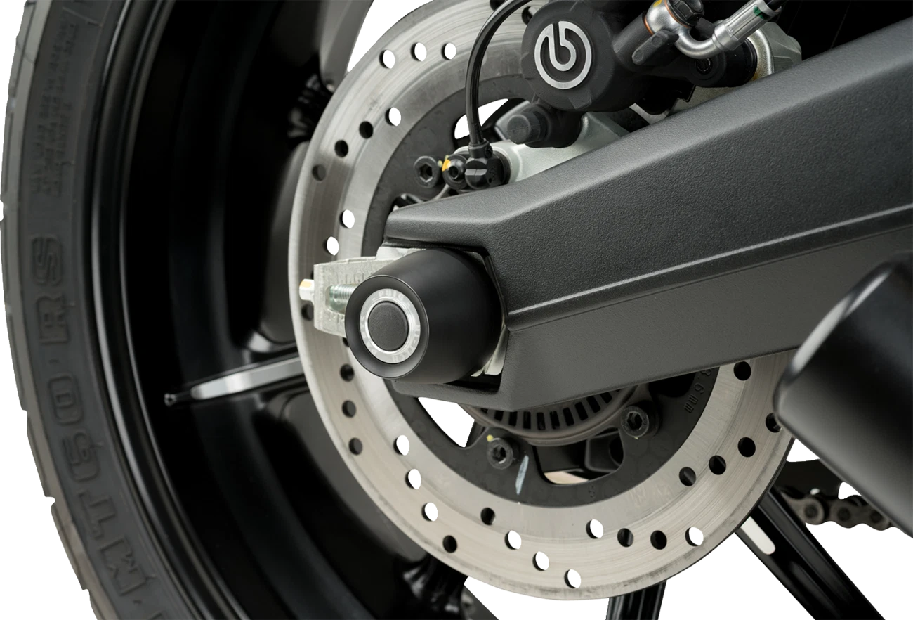 2X Rear Axle Sliders for Ducati Scrambler (2015–2019) 20158N Black