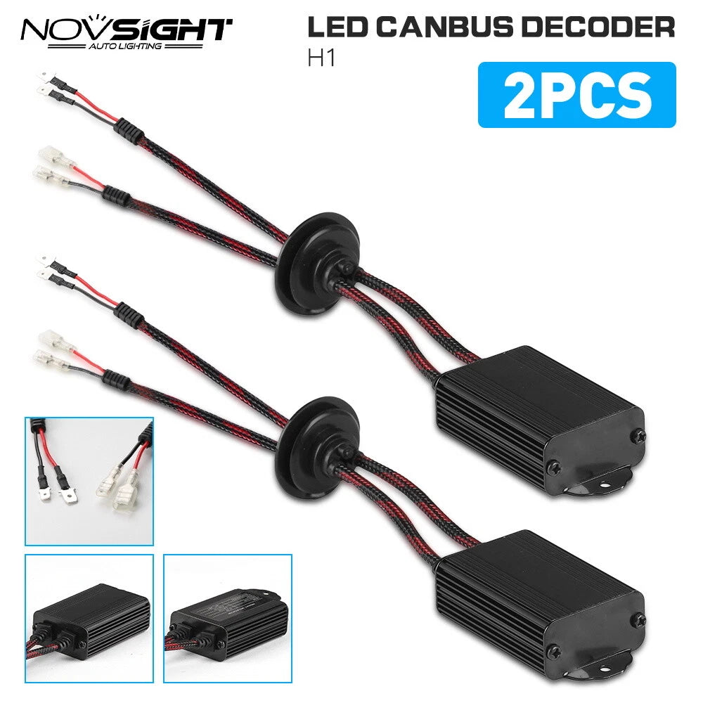 2X H1 H3 LED Headlight Canbus Decoder for