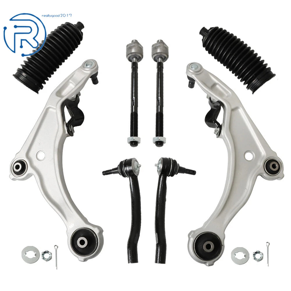 Set of 8 Front Lower Control Arms & Tie Rods for Nissan Maxima 