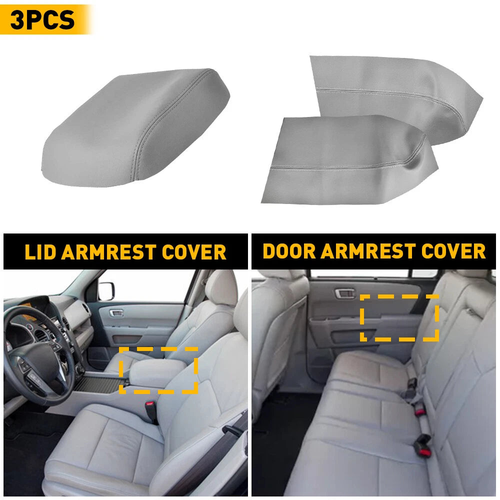 Rear Door Armrest Cover Kit for Honda Pilot (2009–2013) Gray