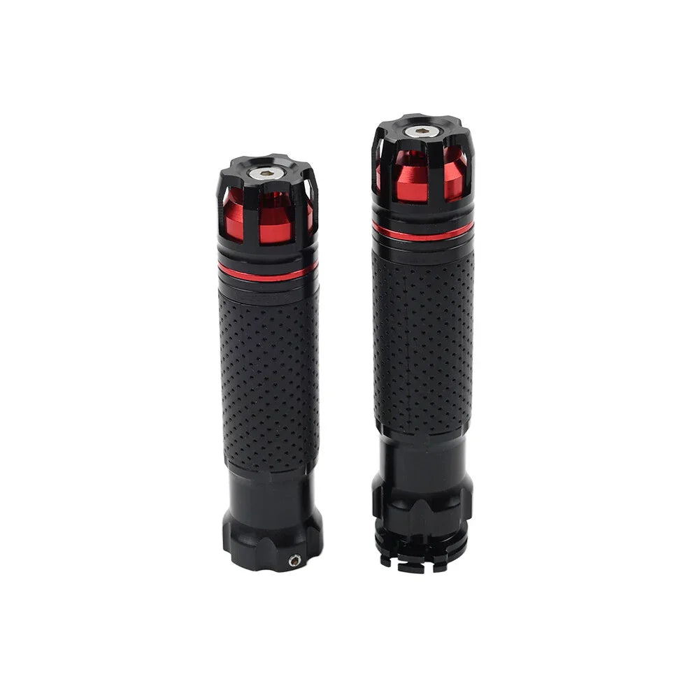 22MM BLK+RED Handle Bar Hand Grips for Honda, Suzuki, Yamaha, Kawasaki