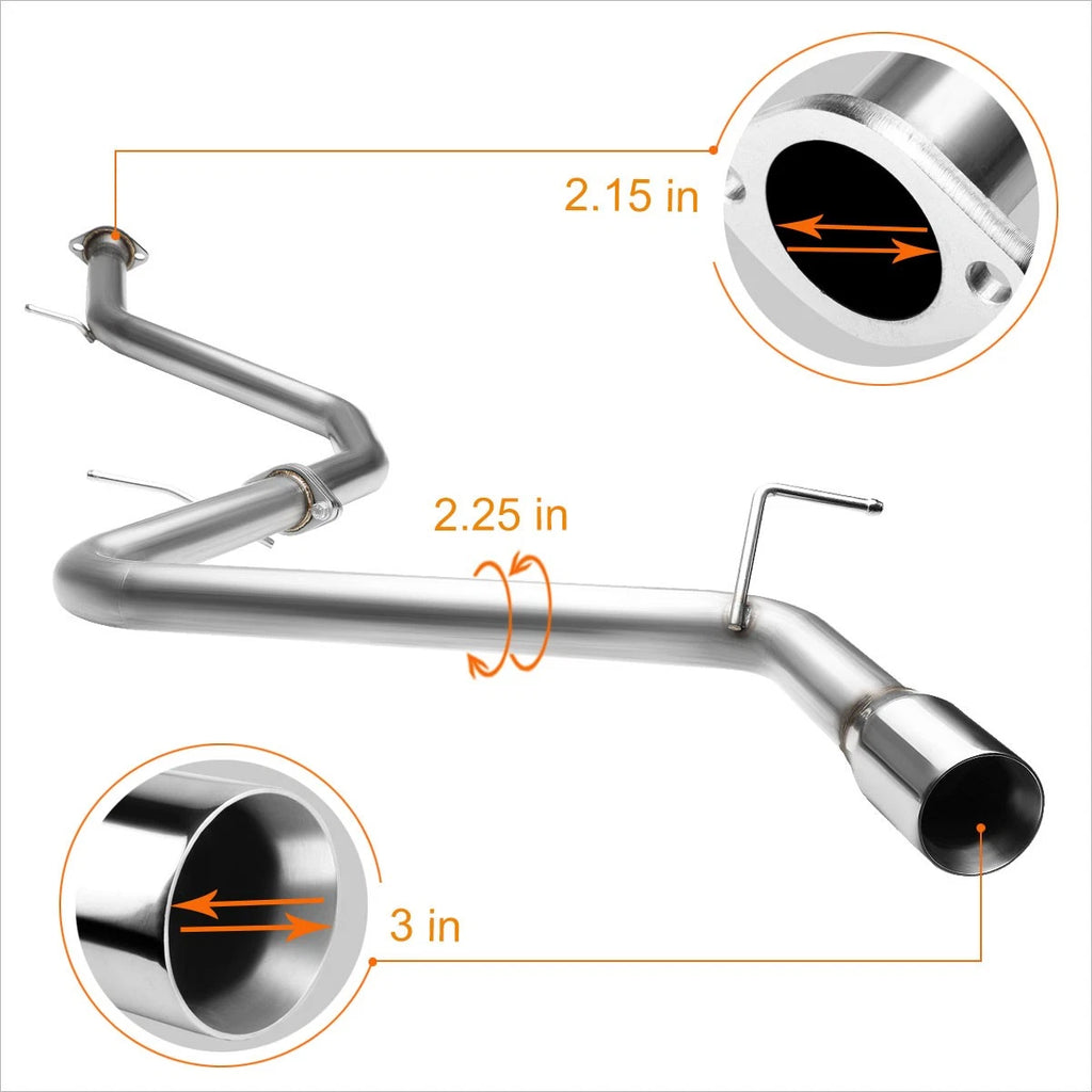 3" Round Muffler Tip for Toyota Corolla iM E180 (2016–2018) - S.S. Catback Exhaust