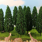 Set of 10 Green Trees 15cm Accessories for Scale Railway
