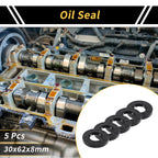 Set of 5 Oil Seal Rotary Shaft Seal NBR Rubber 30x62x8mm