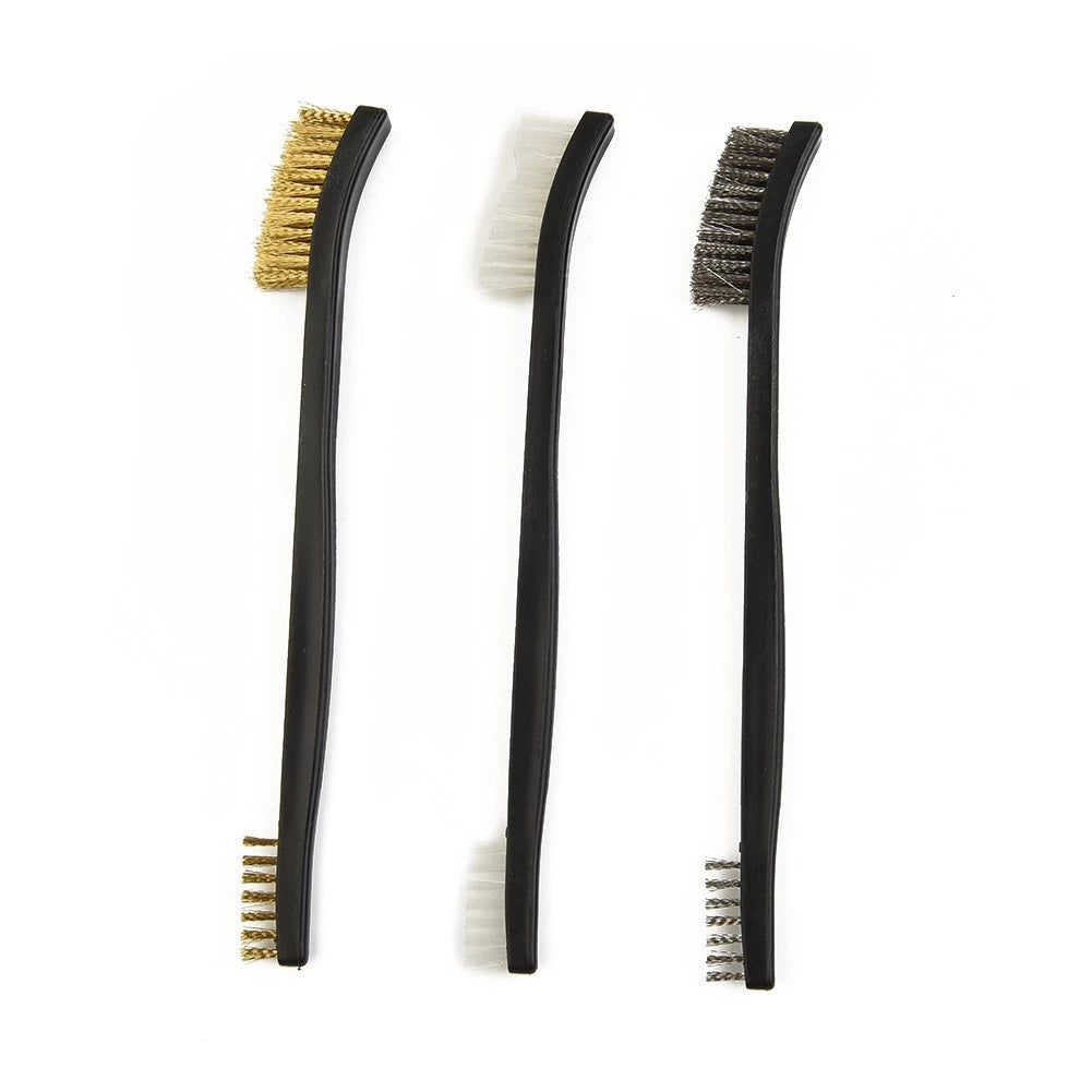 Set of 3 Wire Brushes for Cleaning and Polishing Metal Rust Tool