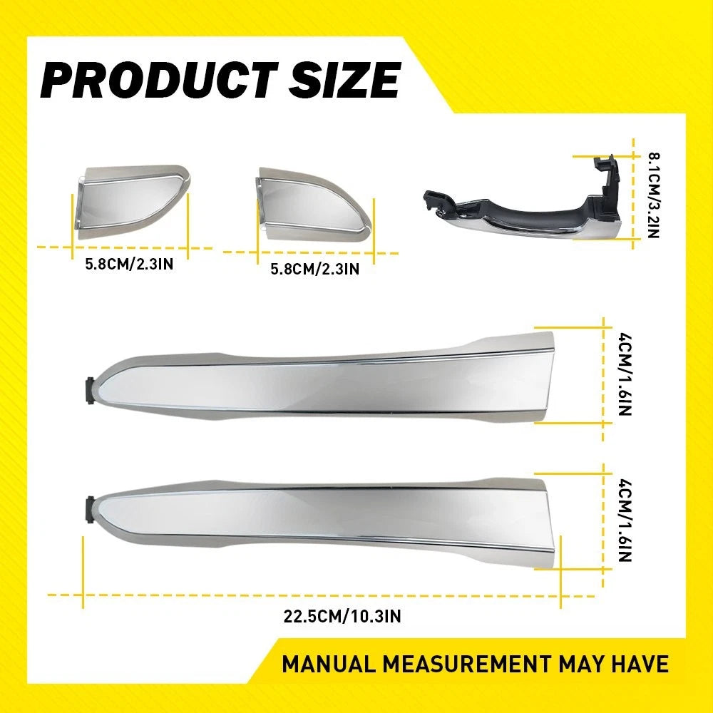 Set of 2 Chrome Exterior Door Handles for Hyundai Tucson (2016–2021)