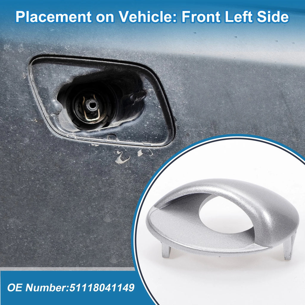 Front Left Headlight Washer Nozzle Cover for BMW M3 (2008–2013) - Silver Tone