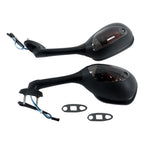 Black Mirrors with Smoke Turn Signals for Suzuki GSXR 600 750 1000 (2005–2015)