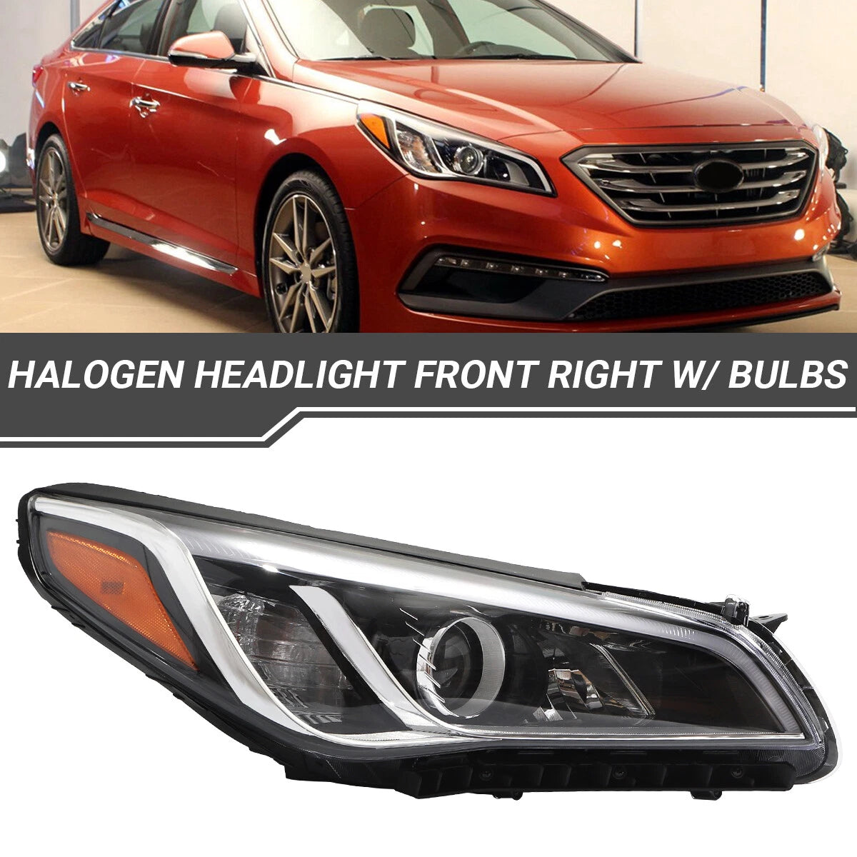 Right Headlight for Hyundai Sonata (2015–2017)