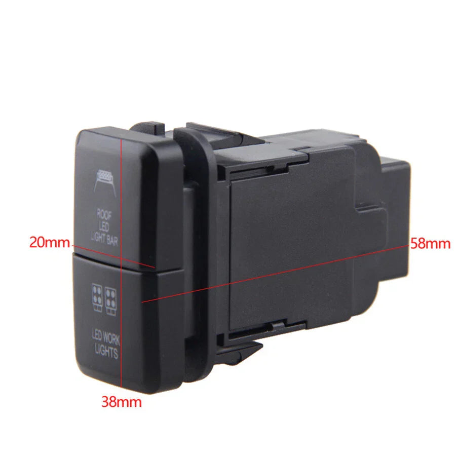 On-Off Push Switch Blue Green LED for Toyota Prado Hilux Landcruiser