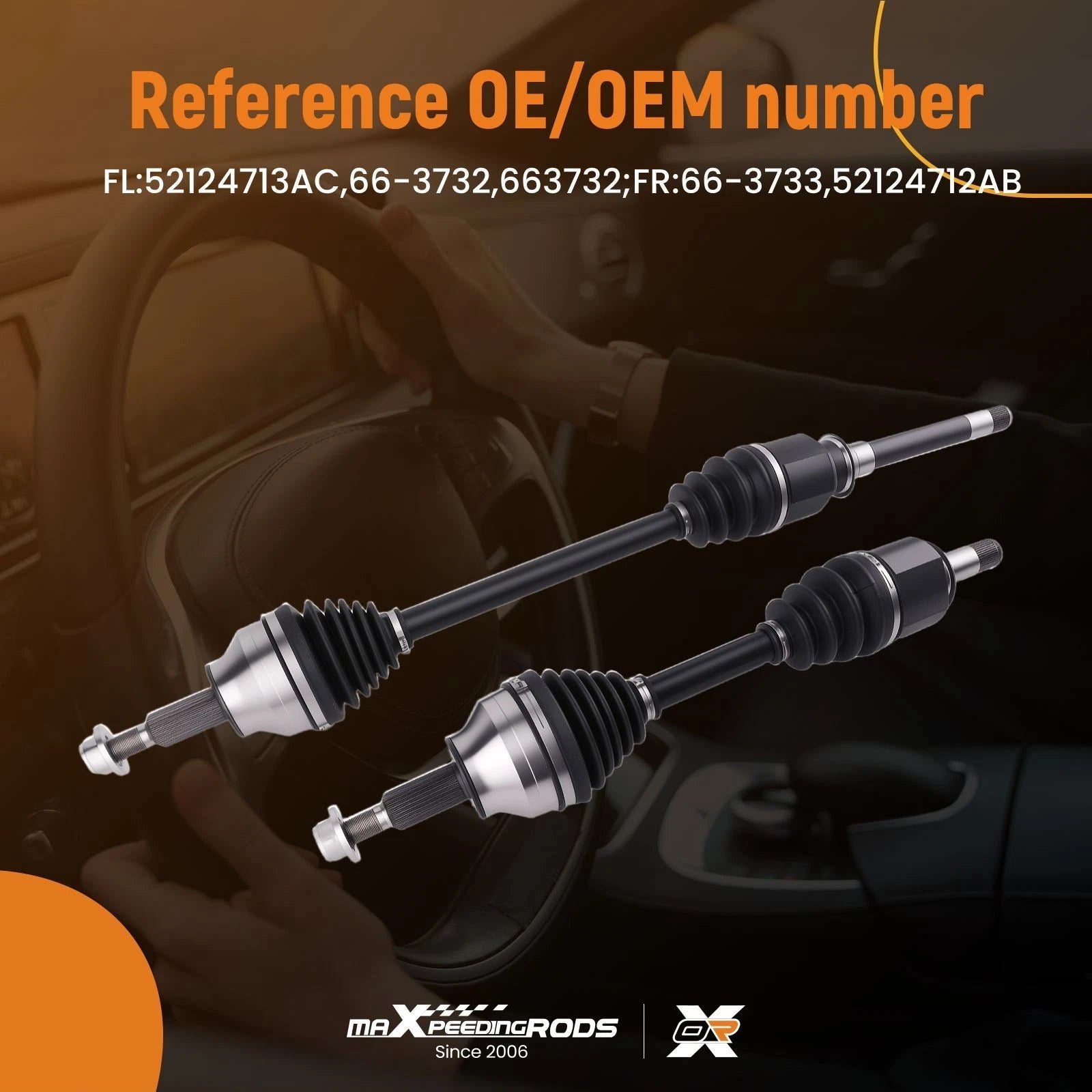 Set of 2 AWD Front Left Right CV Axle Shafts for Dodge Durango Jeep Grand Cherokee (2011–2021)