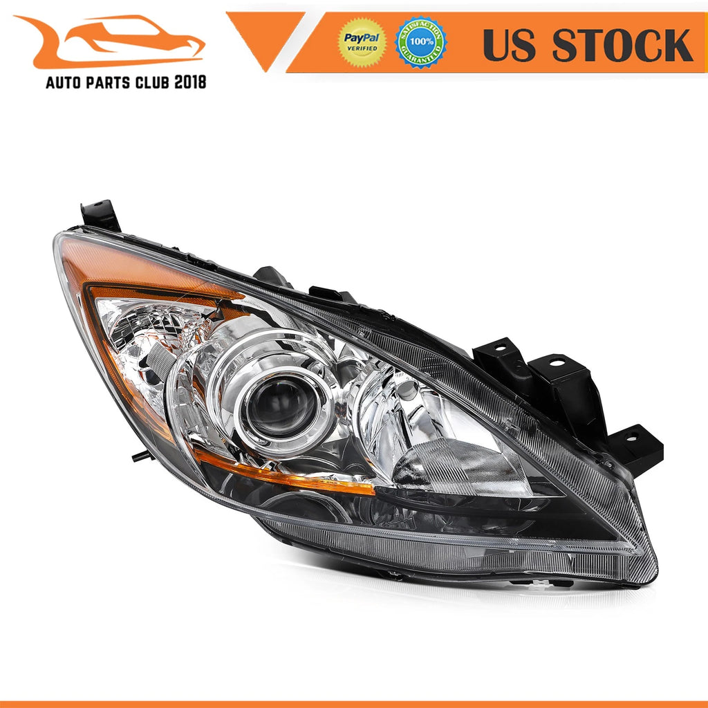 Headlight Assembly Pair for Mazda 3 (2010-2013) Clear Lens Replacement