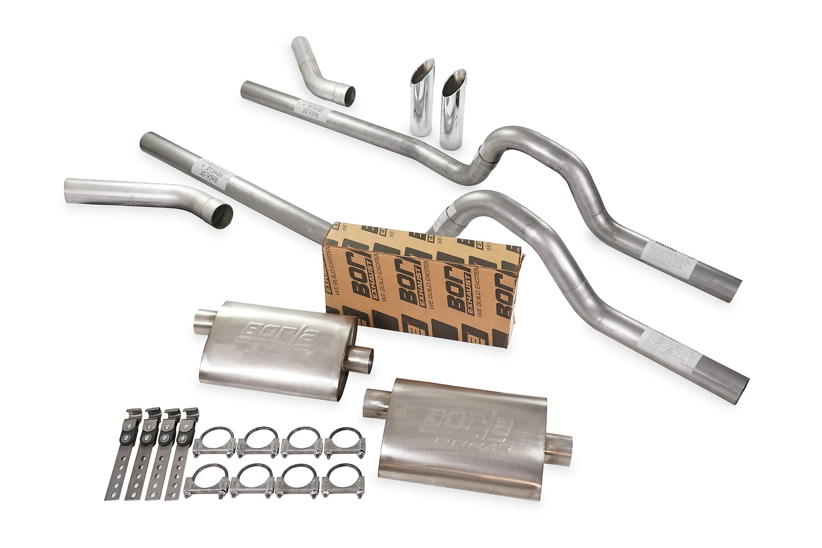 Dual Exhaust Kit for GM C/K10 1981–1987 2.5" Corner Exit SW Tips