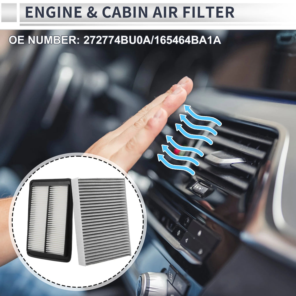 Engine Cabin Air Filter Combo No. 272774BU0A for Nissan Rogue (2014–2020)