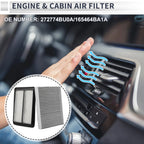Engine Cabin Air Filter Combo No. 272774BU0A for Nissan Rogue (2014–2020)