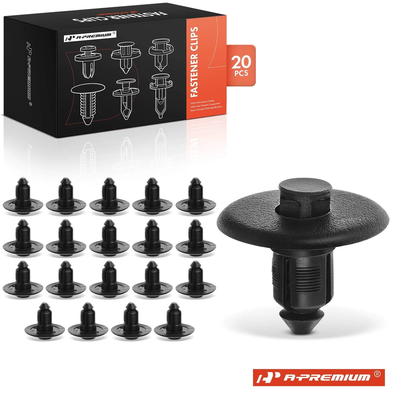 9mm Nylon Cowl Push-Type Retainer Fasteners for Lincoln Pontiac (20Pcs, 2x)