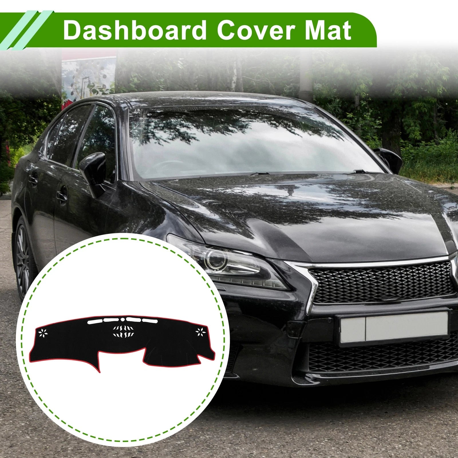 Dashboard Cover for Lexus GS GS350 GS450h GS300 GS430 GS460 (2006–2011) Black Red