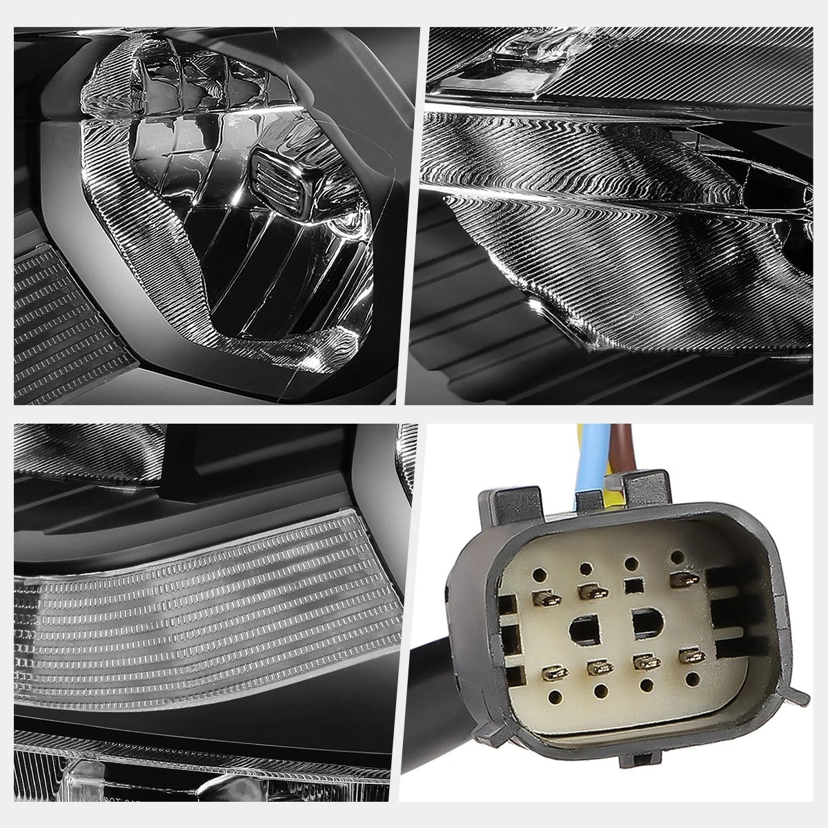 Factory Style Headlight Set for Ford Ranger XL XLT (2019–2023) Black Housing