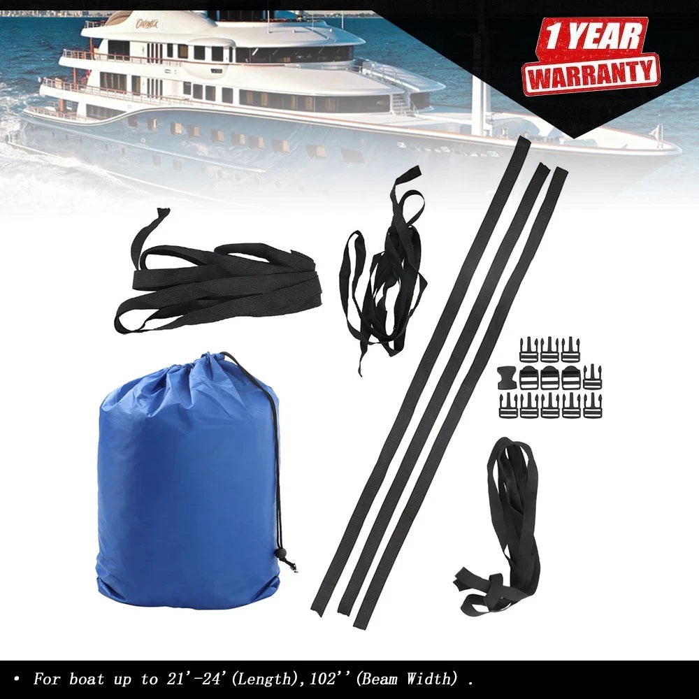 Waterproof Heavy Duty Pontoon Boat Cover for 21-24 Ft