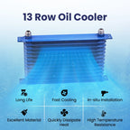 13 Row Engine Oil Cooler with 7" Electric Fan Kit for Universal Applications