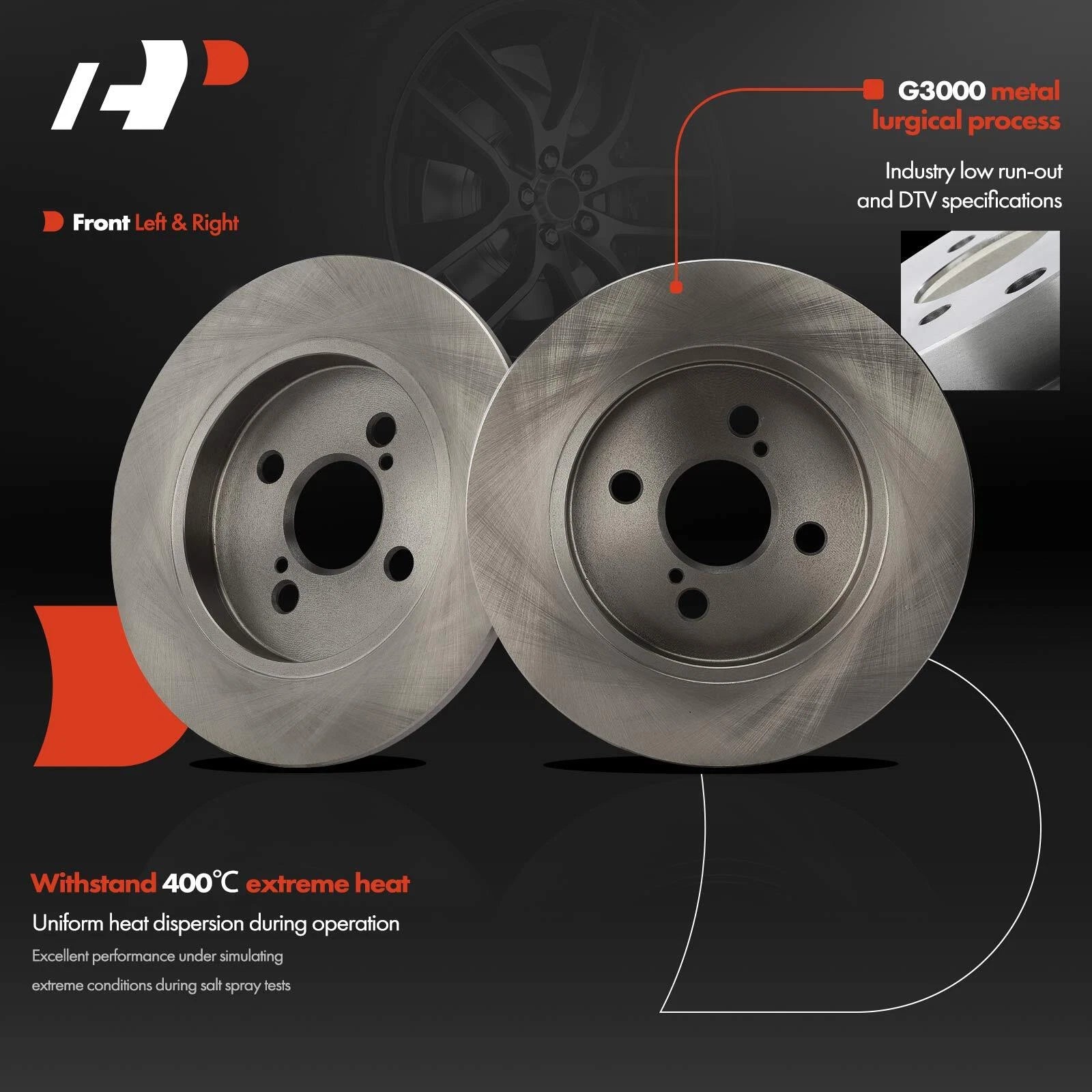 Rear Disc Brake Rotors for Toyota Yaris (2012–2018)