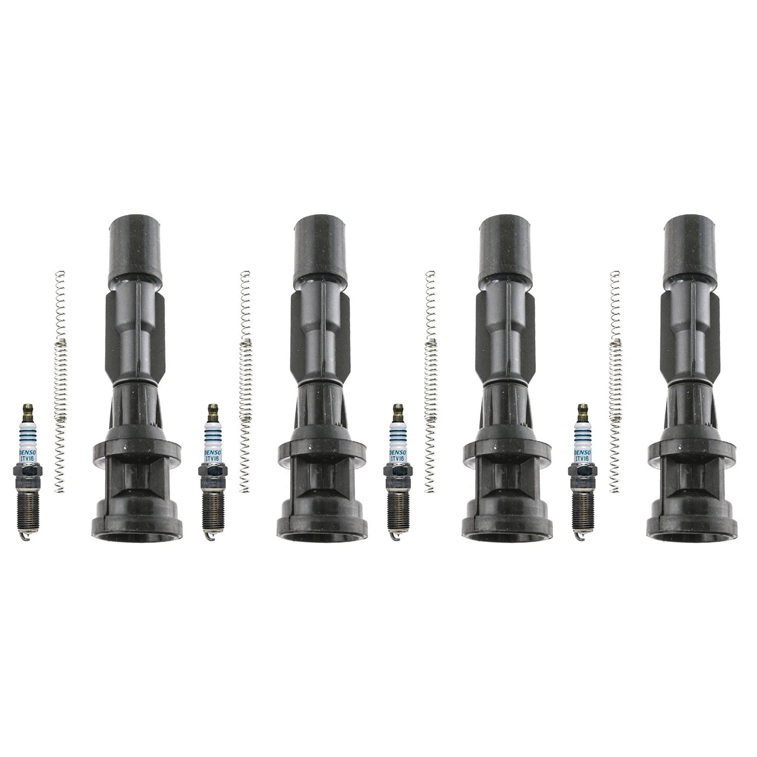 Set of 4 Denso Iridium Power Spark Plugs & Coil Boots for Mazda 5 (2008–2015)