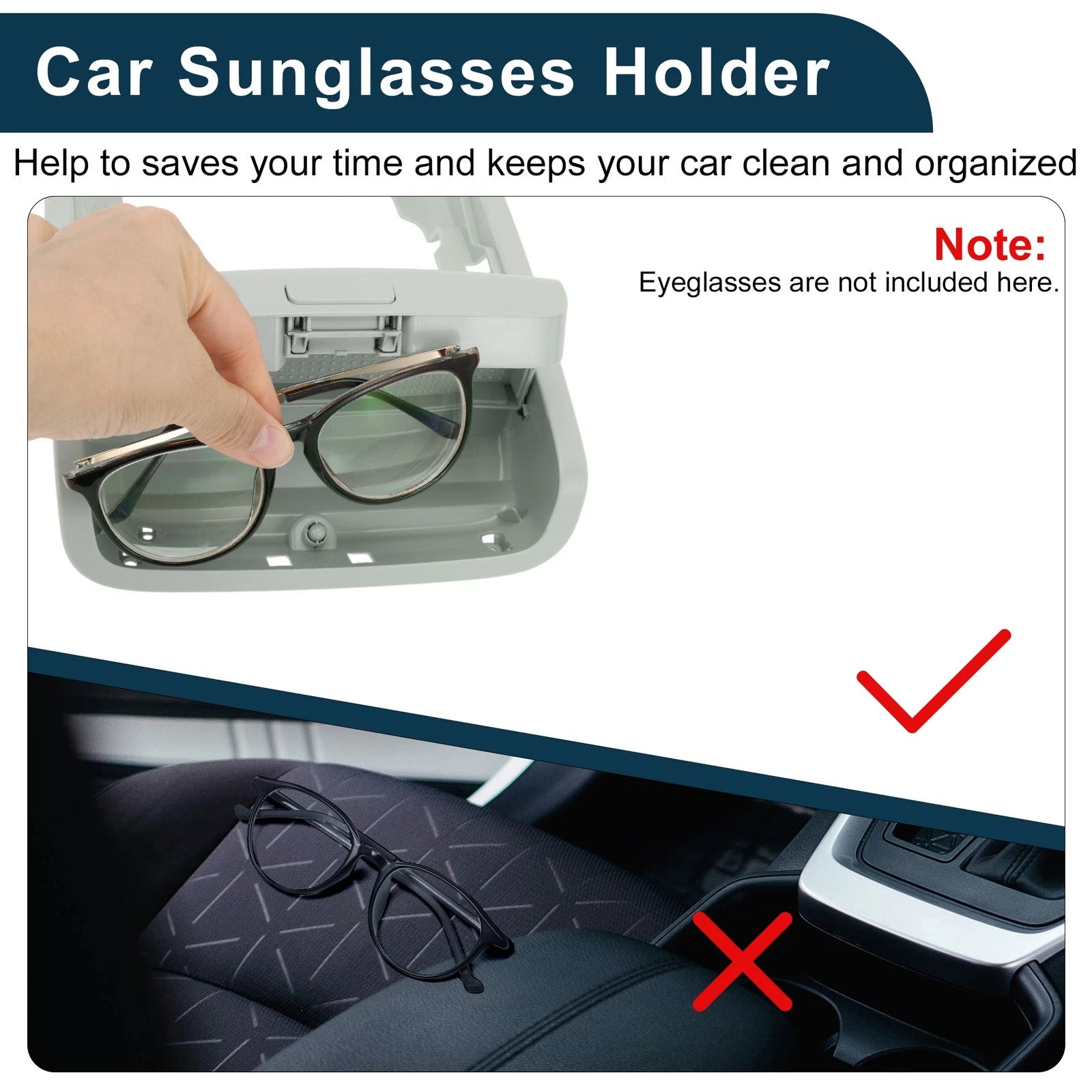 Car Sunglasses Case for Volkswagen Jetta/Vento MK6 (2011–2014) Grey 1 Pc