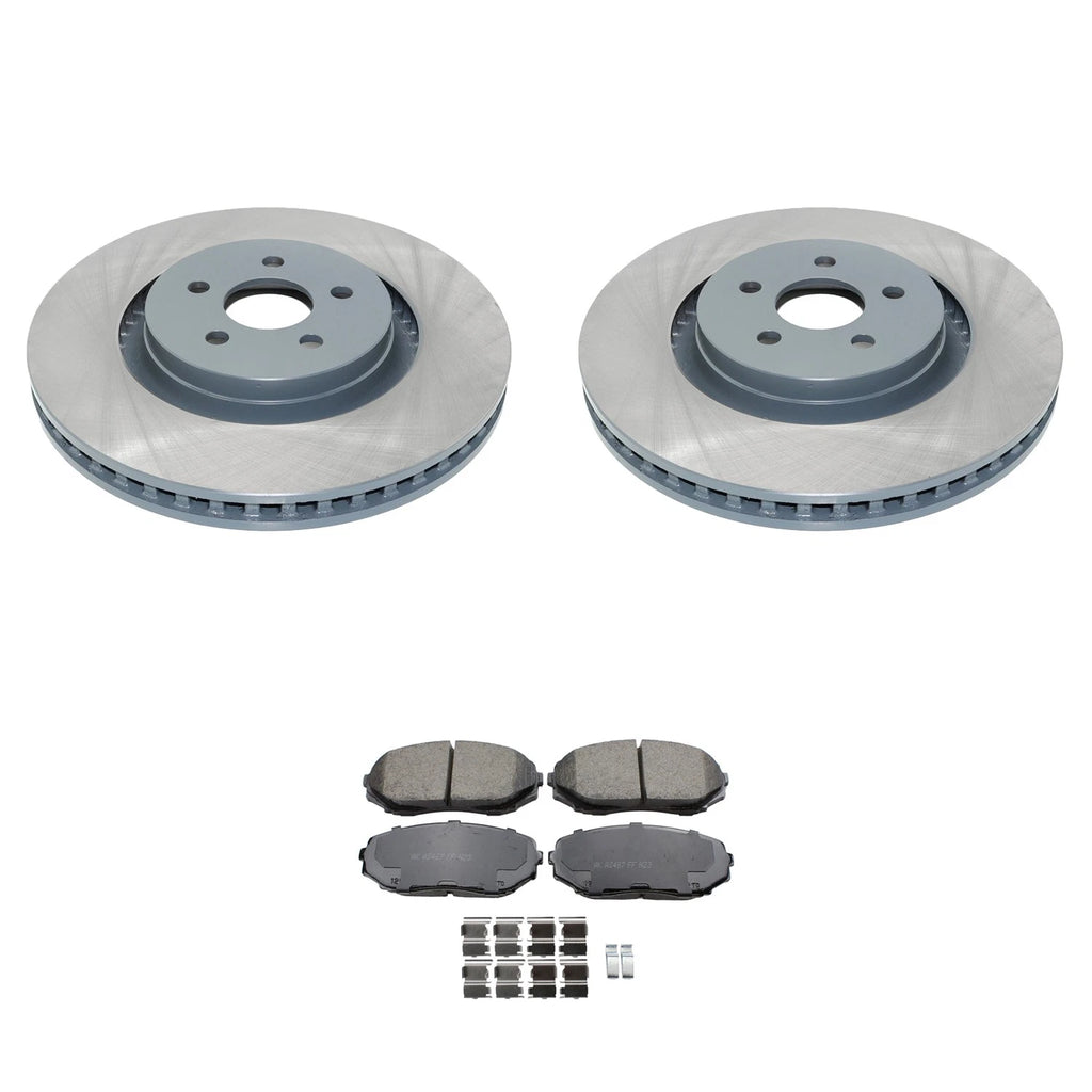 Front Vented Rotors & Akebono ProACT Brake Pads Kit for Ford Edge