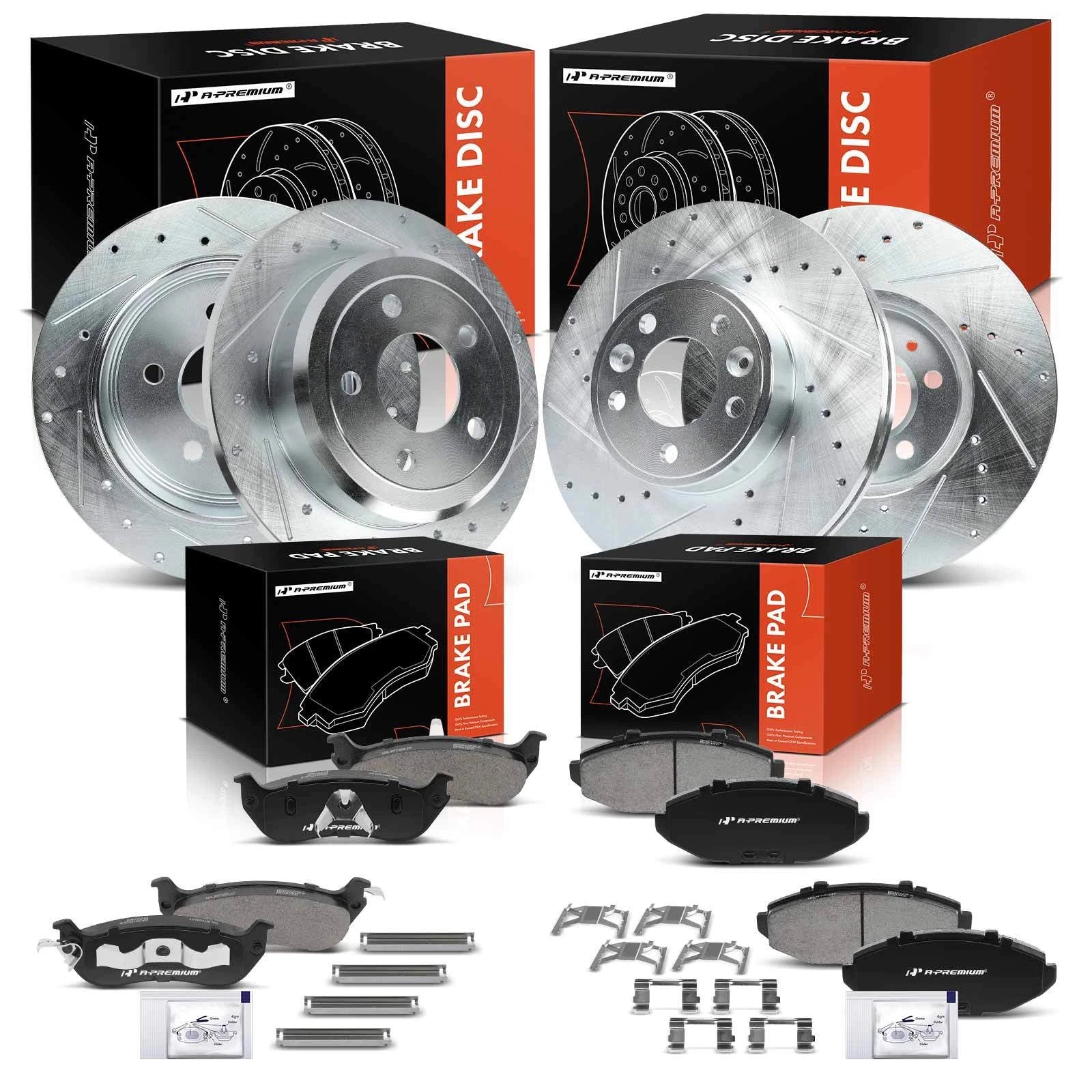 Drilled Brake Rotors & Ceramic Pads for Ford Crown Victoria (1992–2011)