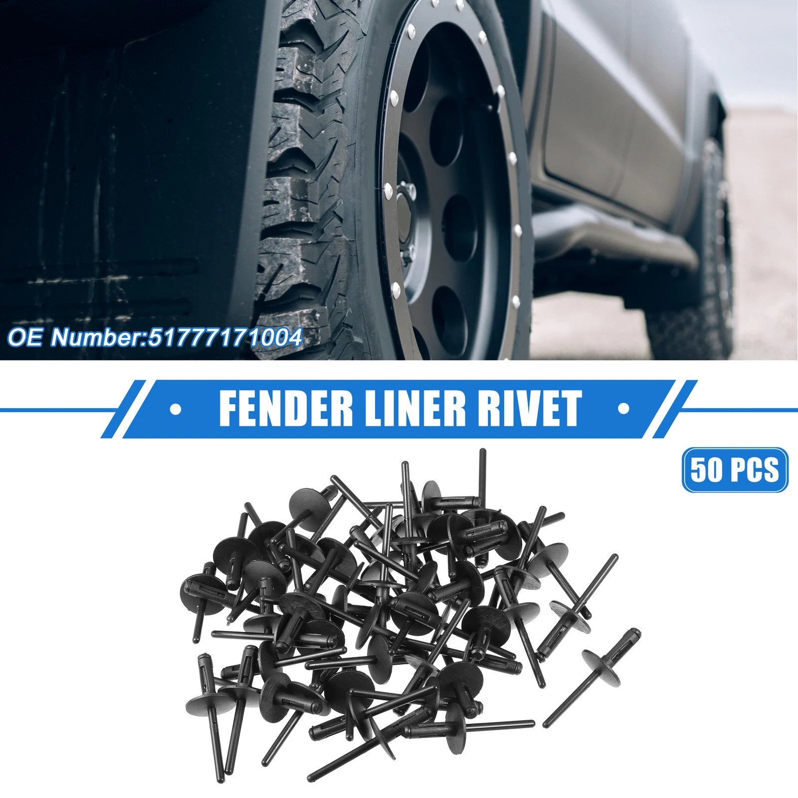 50 Pcs Fender Liner Rivets Bolts for BMW X6 (2008–2019)