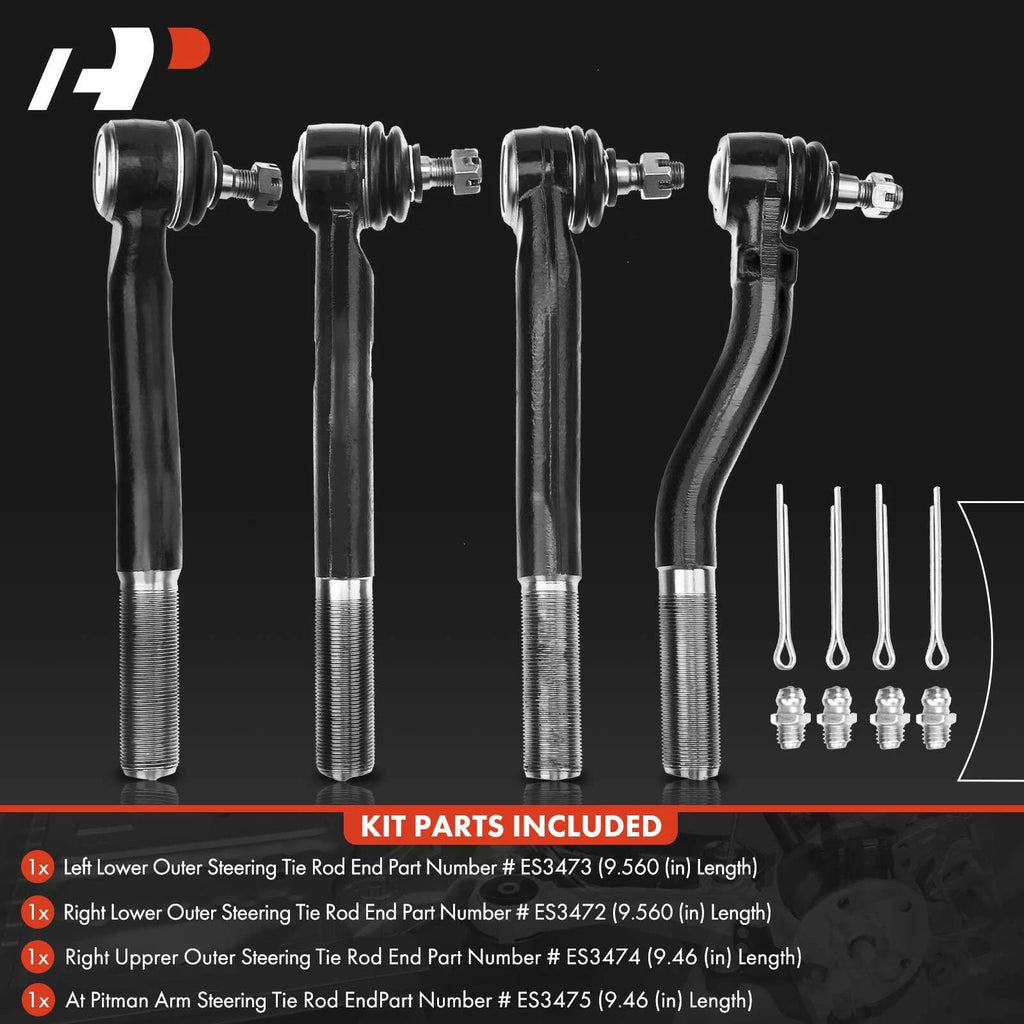 Set of 4 Outer Tie Rod Ends for Jeep Grand Cherokee (1999–2004)