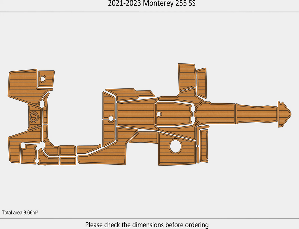 EVA Foam Cockpit Flooring Mat for Monterey 255 SS (2022)