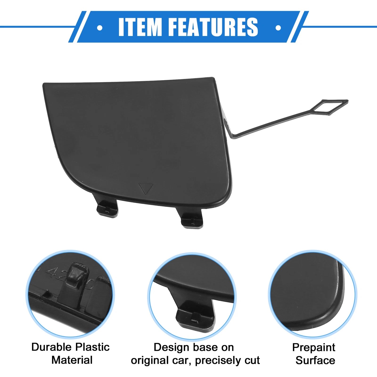 Tow Hook Eye Hole Cover Cap for Mercedes-Benz GLA 250 (2015–2020) Black