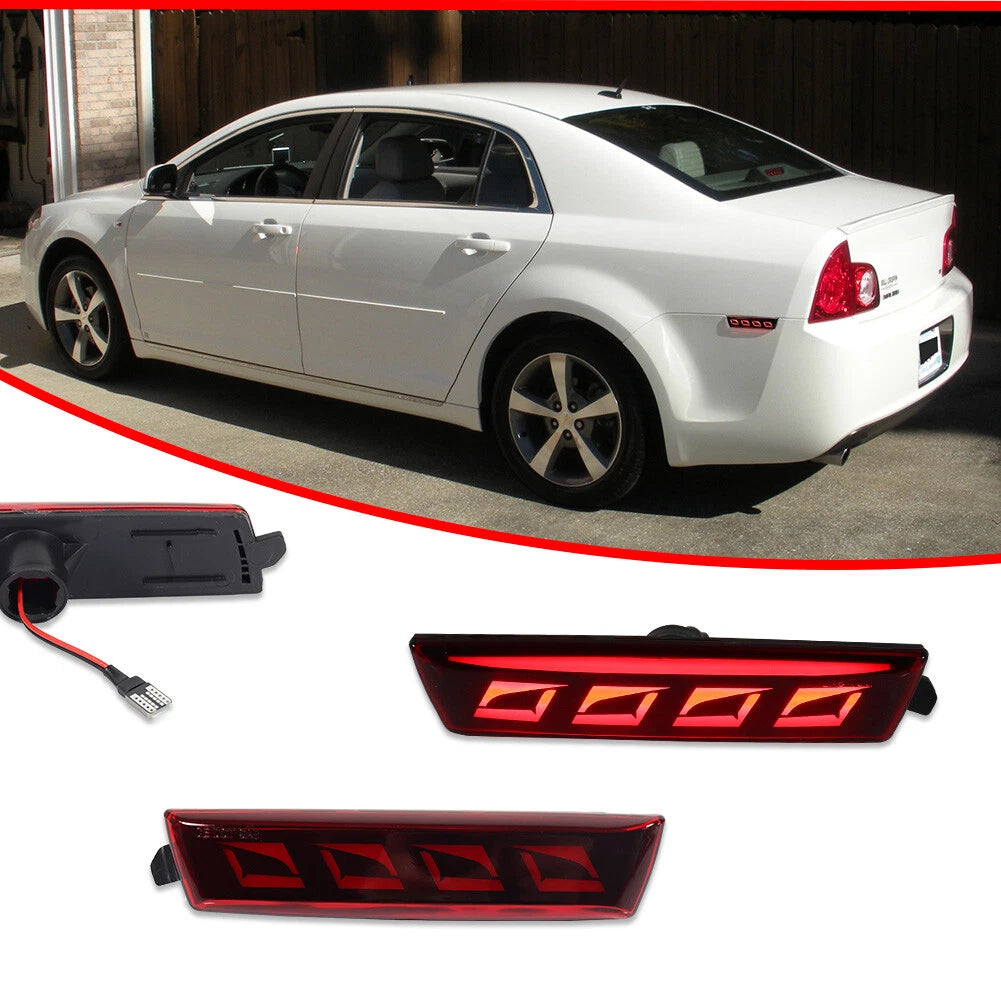 2PC Red LED Rear Side Marker Light Lamps for Chevy Malibu (2008–2012)