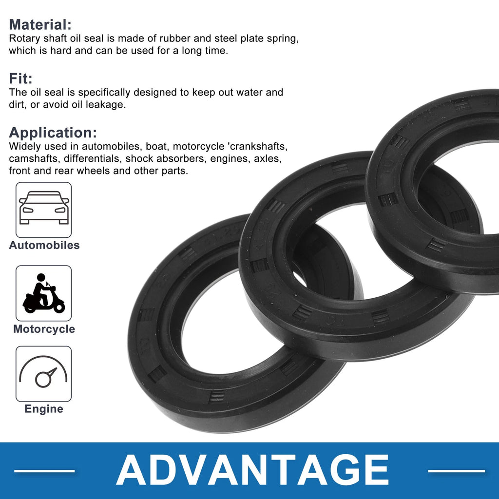 Set of 5 Oil Seal Rotary Shaft Seal Nitrile Rubber 25x41.25x7mm