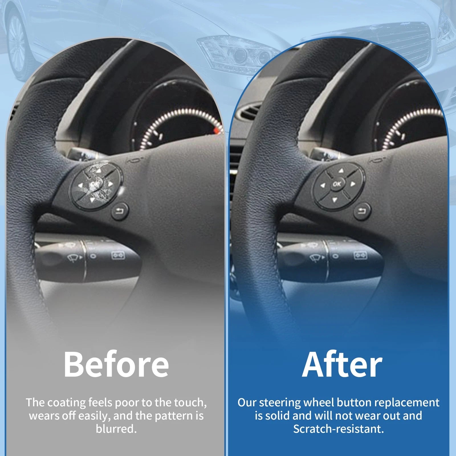 Steering Wheel Control Button Cover for Mercedes-Benz C-Class (2015–2021)