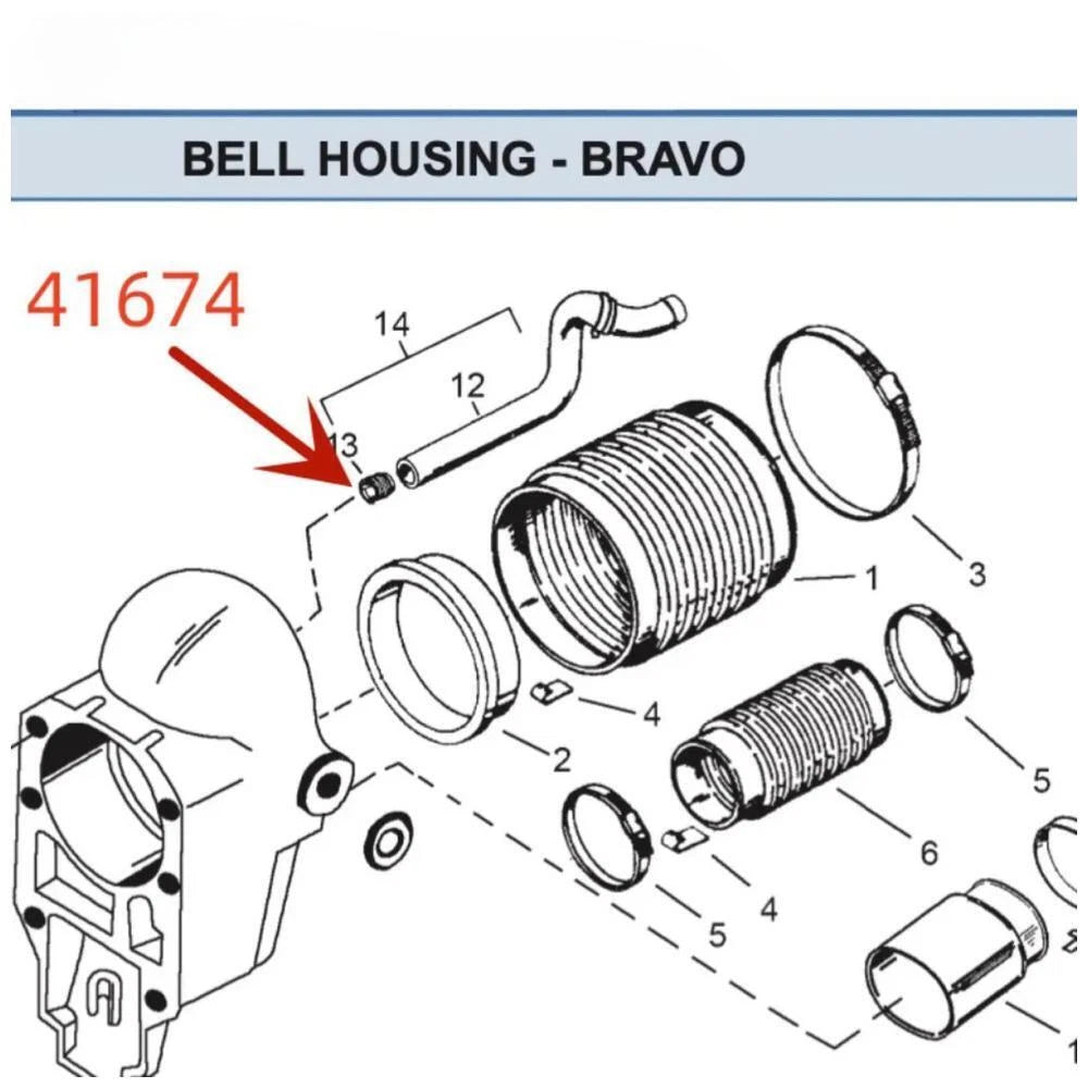 2X Water Hose Inserts and Tool for Mercruiser Bravo (41674, 41674T, 91-43579)
