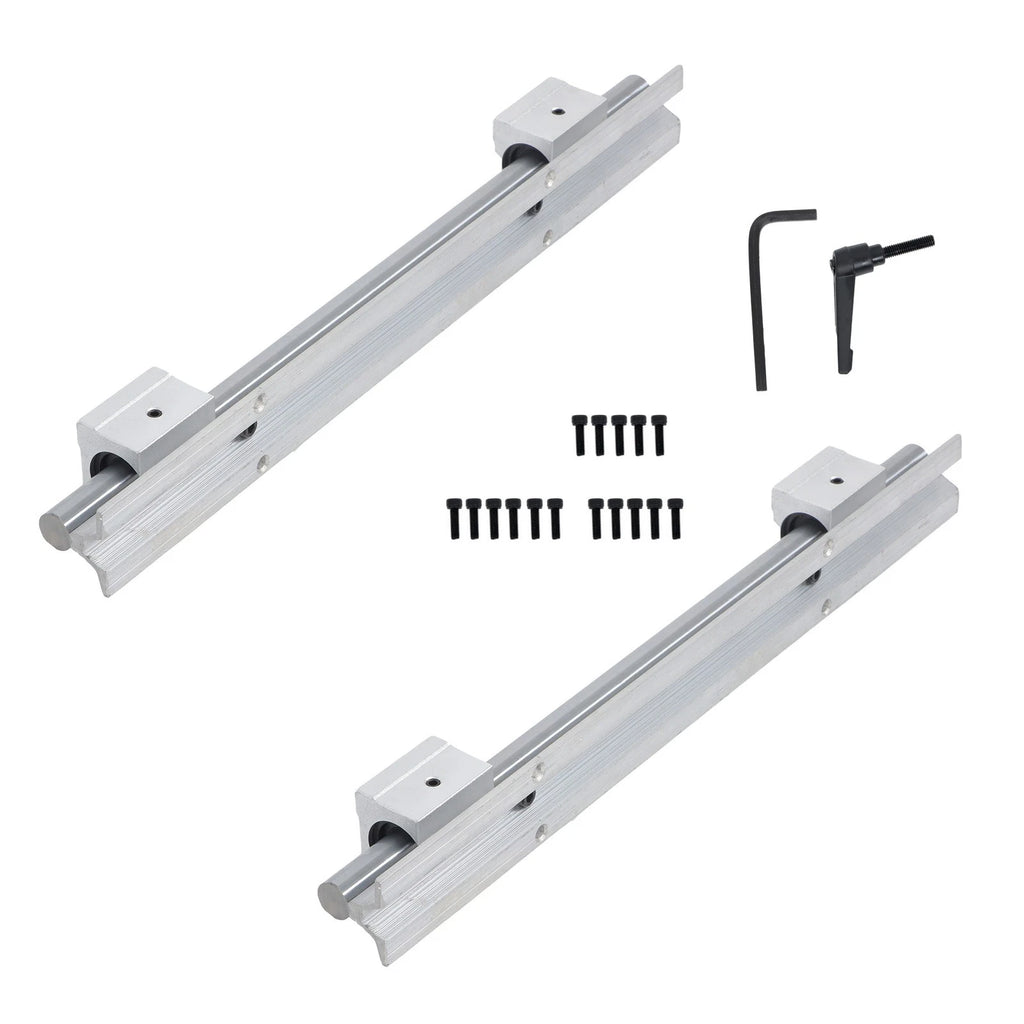 2X SBR16 Linear Shaft Rail Guide with 4 SBR16UU Sliders for Universal Use