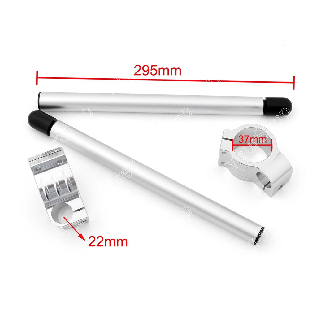Clip-On Handlebars for Honda CBR250R CBR600F (Universal, 37mm, Silver)