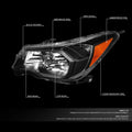 Replacement Headlight Lamps for Subaru Forester (2014–2016) Black/Amber