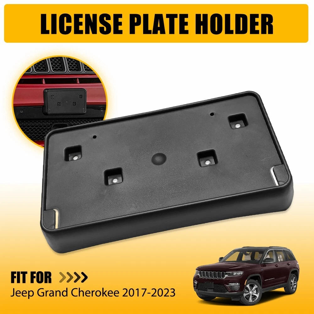 Front Bumper License Plate Bracket with Screws for Jeep Grand Cherokee (2017–2021)