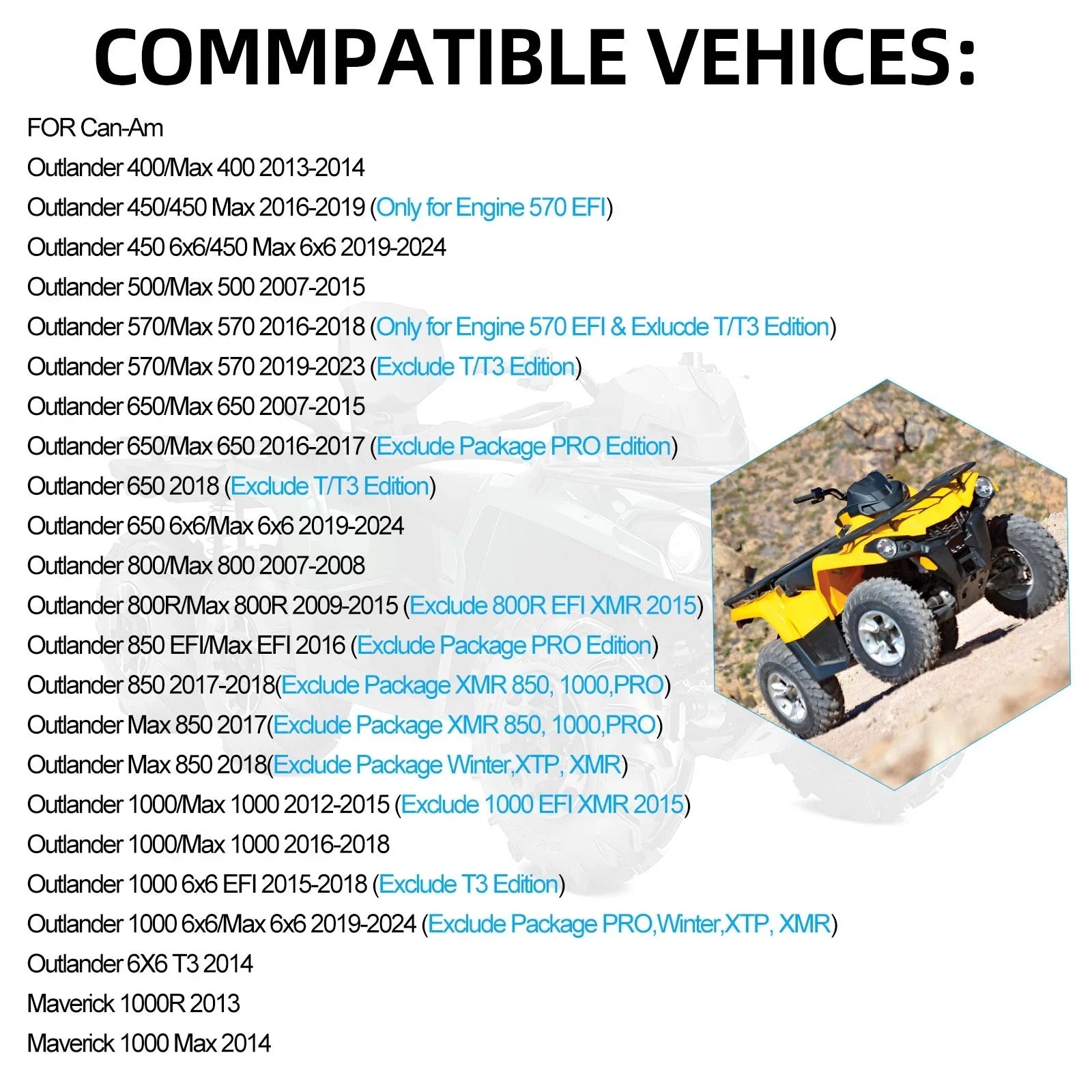 2 x U-Joint Set for Can-Am Outlander 400 / Max 400 4x4 (2013–2014)