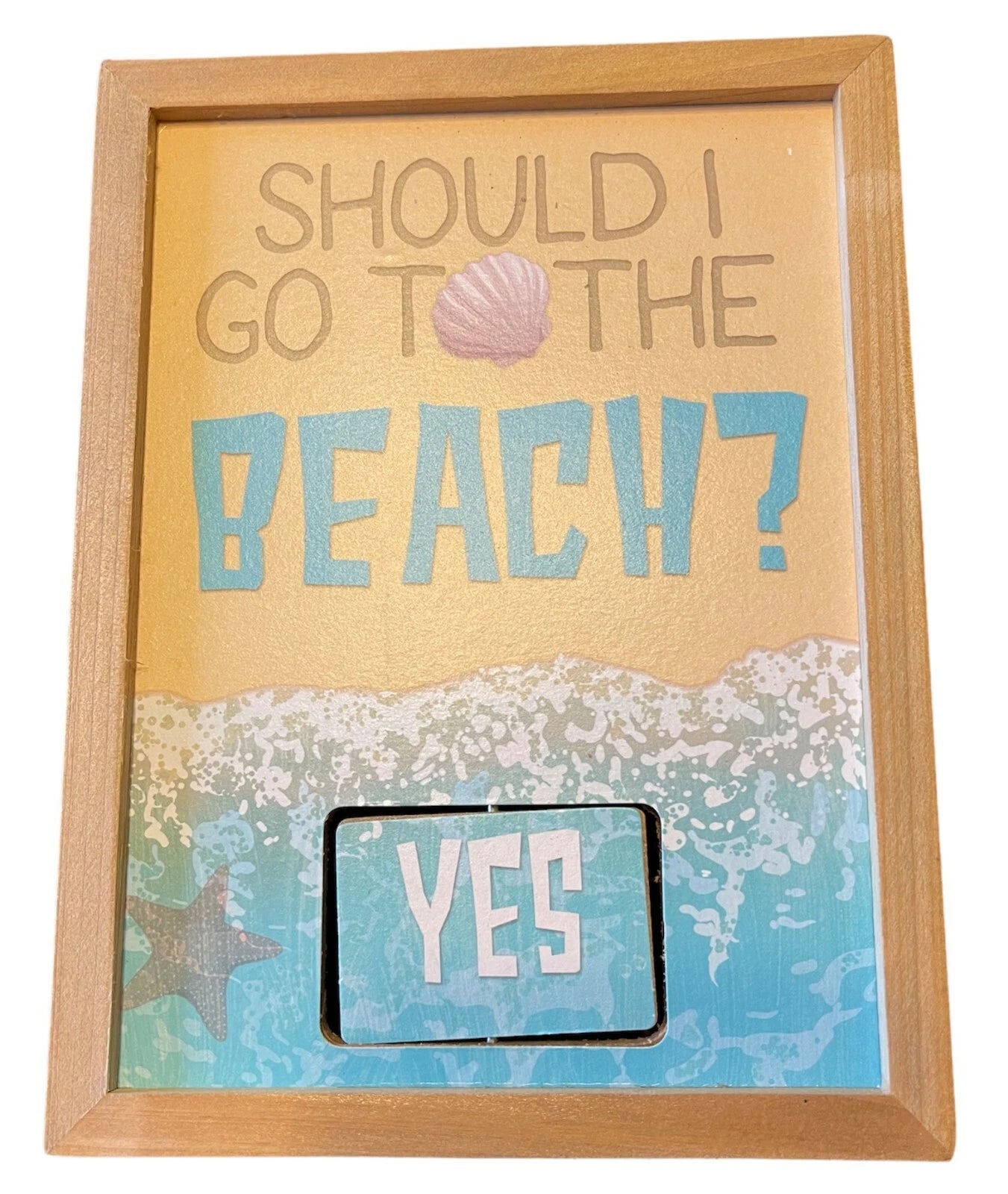 Desktop/Wall Spinner "Should I Go To The Beach" Decor (6" x 8" x 1.5")