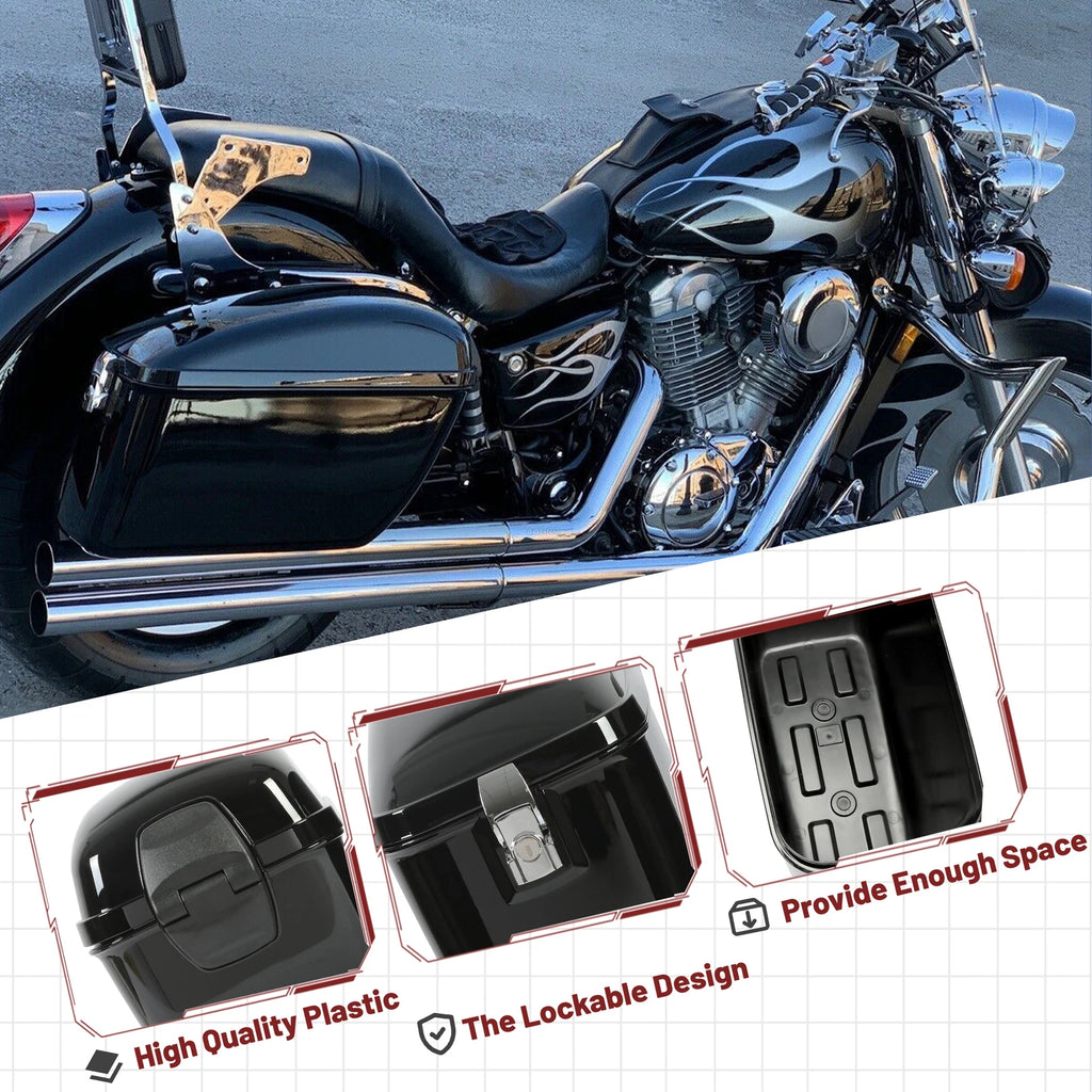 Hard Side Saddle Bags for Harley Honda Yamaha (Motorcycle)