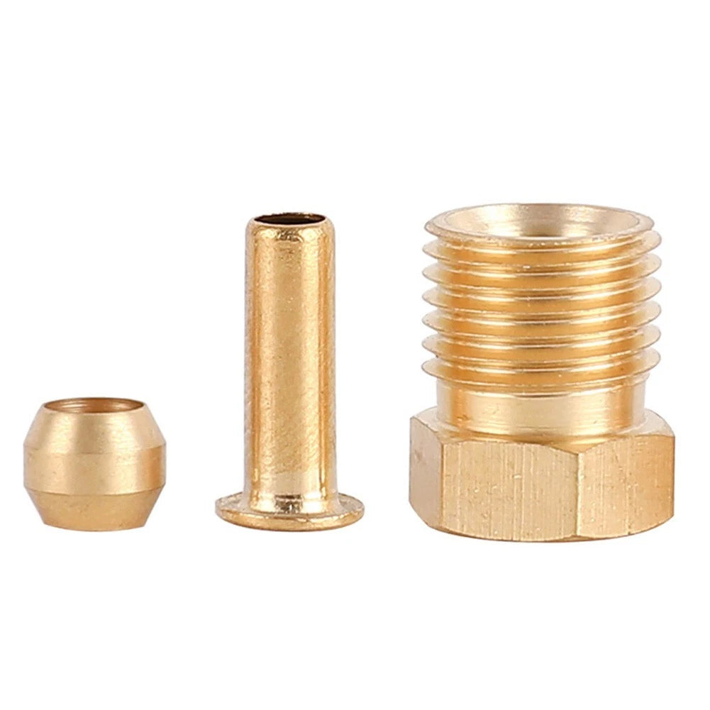 M8 M10 Double Cone Ferrule Sleeve Oil Fitting Brass for CNC Machines (N/A)