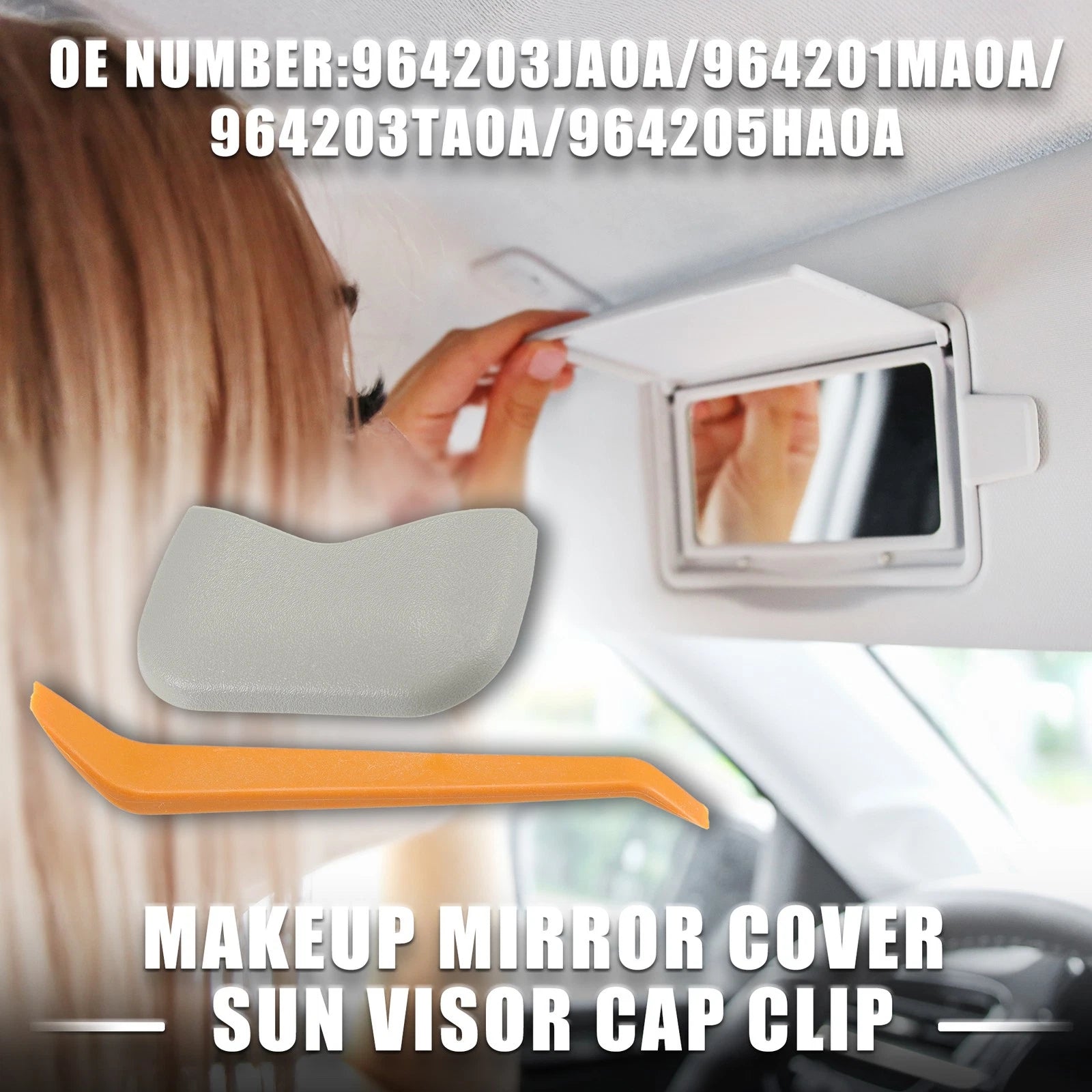 Makeup Mirror Cover Sun Visor Cap Clip for Nissan (1 Set) No.964203JA0A