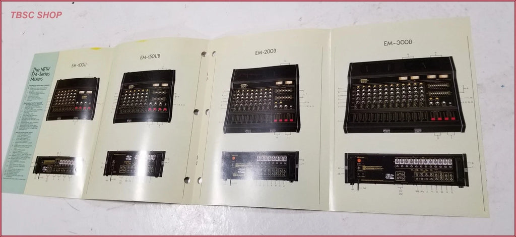 Self-Powered Mixer Brochure for Yamaha EM-300B EM-150IIB EM-100II EM-200B